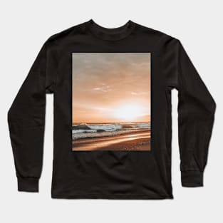 Landscape, Sunset, Nature, Scandinavian art, Modern art, Wall art, Print, Minimalistic, Modern Long Sleeve T-Shirt